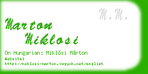 marton miklosi business card